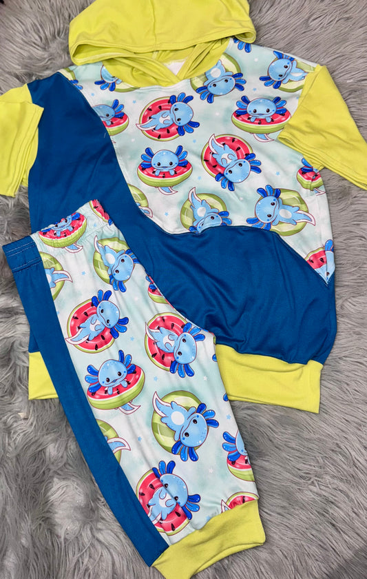 Drip hooded tee with Jaxton Harems Set